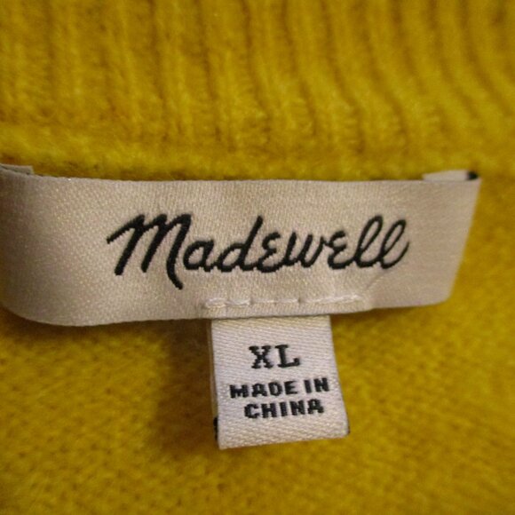 Madewell Woman X Large Yellow Purple Cream Stripe Warm Long Sleeve Sweater - Picture 6 of 7